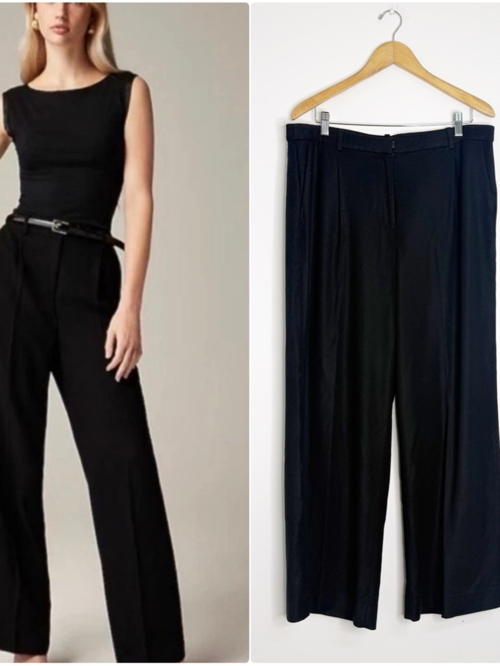 J.Crew Essential Wide Leg Pants Size 14 Black Career Trousers